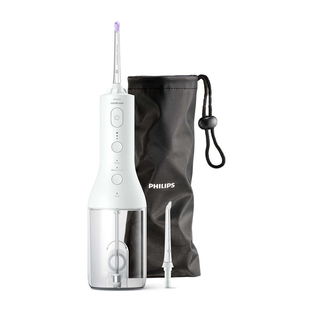 【Philips 飛利浦】SonicareX型水流沖牙機 黑/白/綠196HX3806 共2隻噴頭